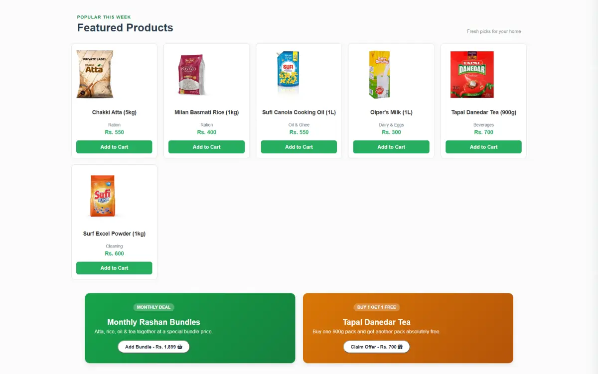Karachi Mart Products Section