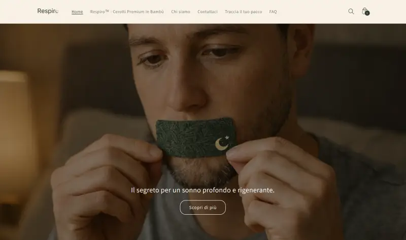 Blueprint Respiro custom Shopify page hero section