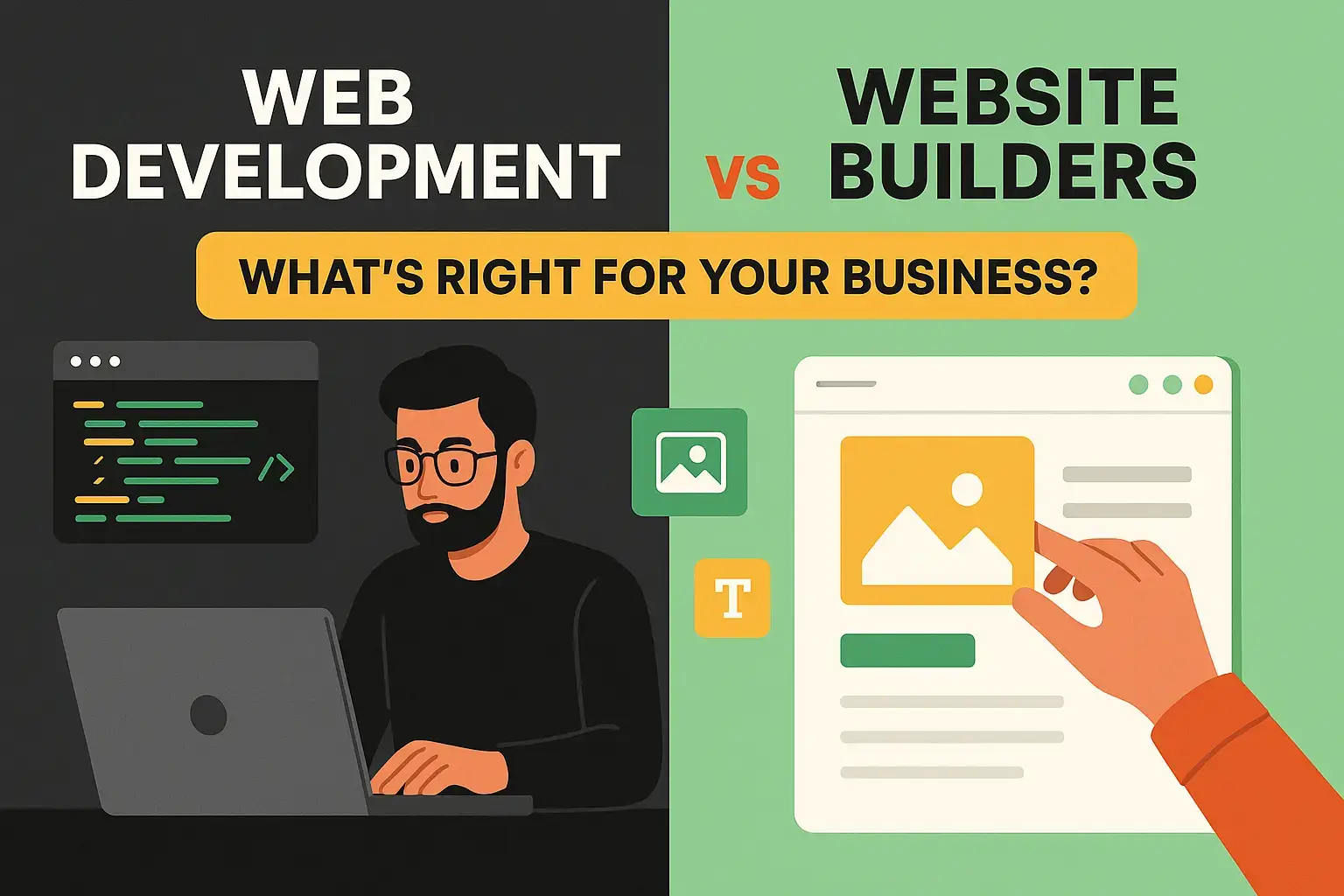 Custom Web Development vs Website Builders (Wix, Squarespace)
