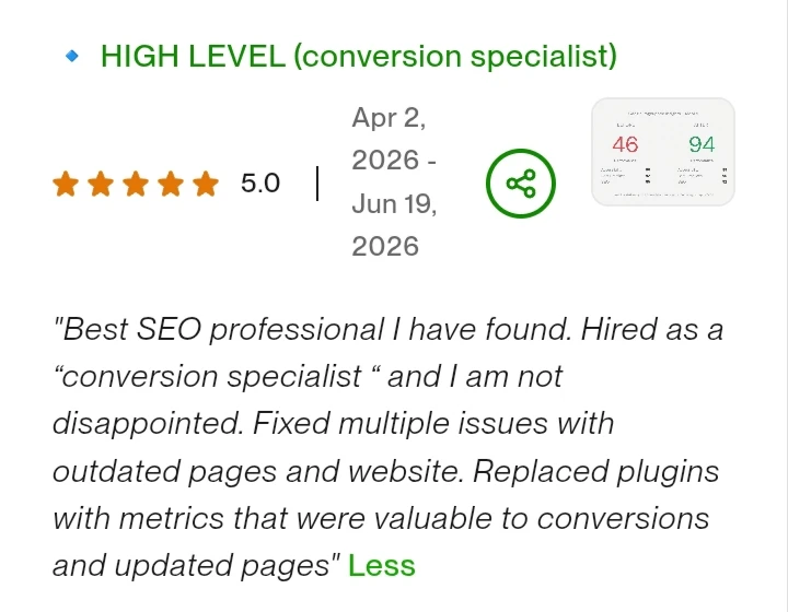 5-star Upwork review from the US retreat center client